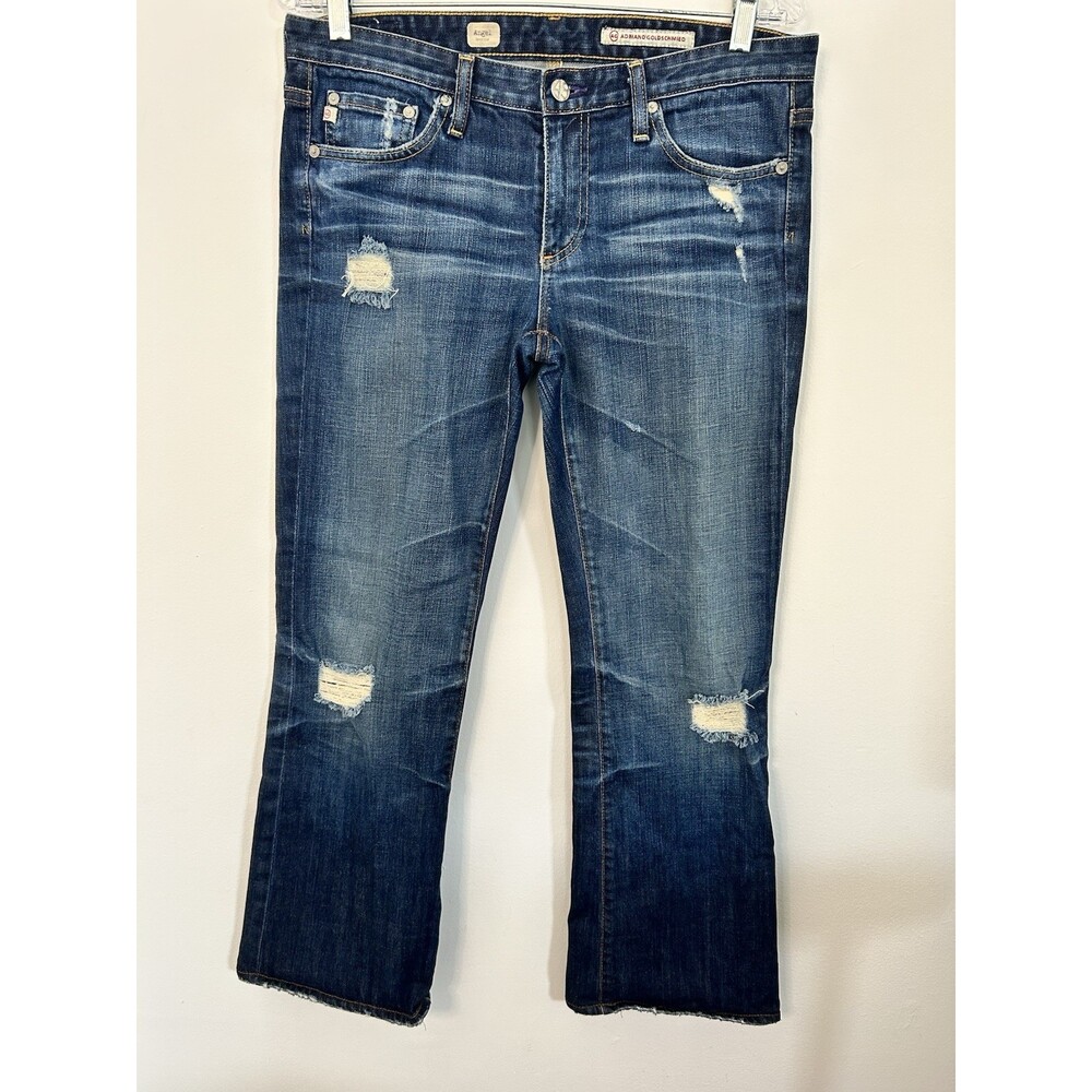 AG Adriano Goldschmied Angel Bootcut Distressed Jeans Women’s 30R Blue Denim